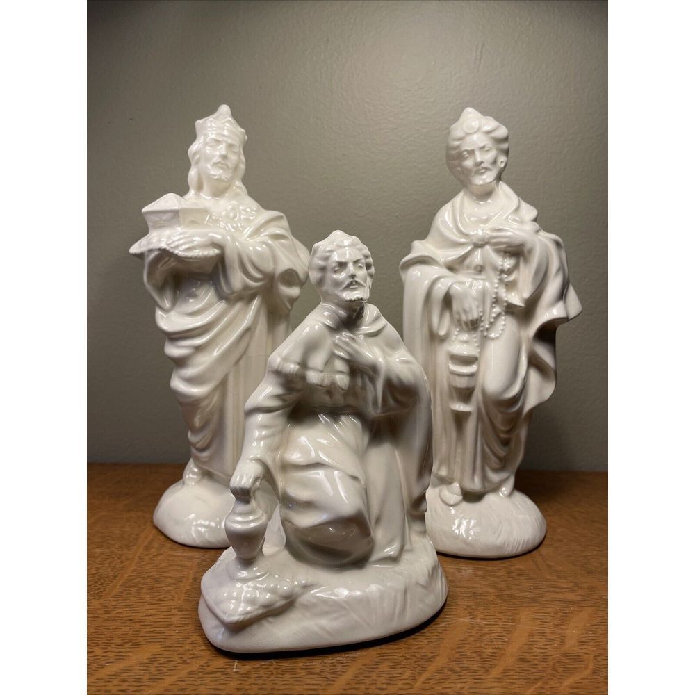 Vintage Atlantic Mold Lot 3 PC Wise Men Ceramic White